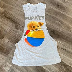 puppies make me happy muscle tank